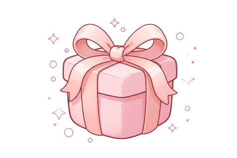 Pink gift box with a bow on a transparent background
