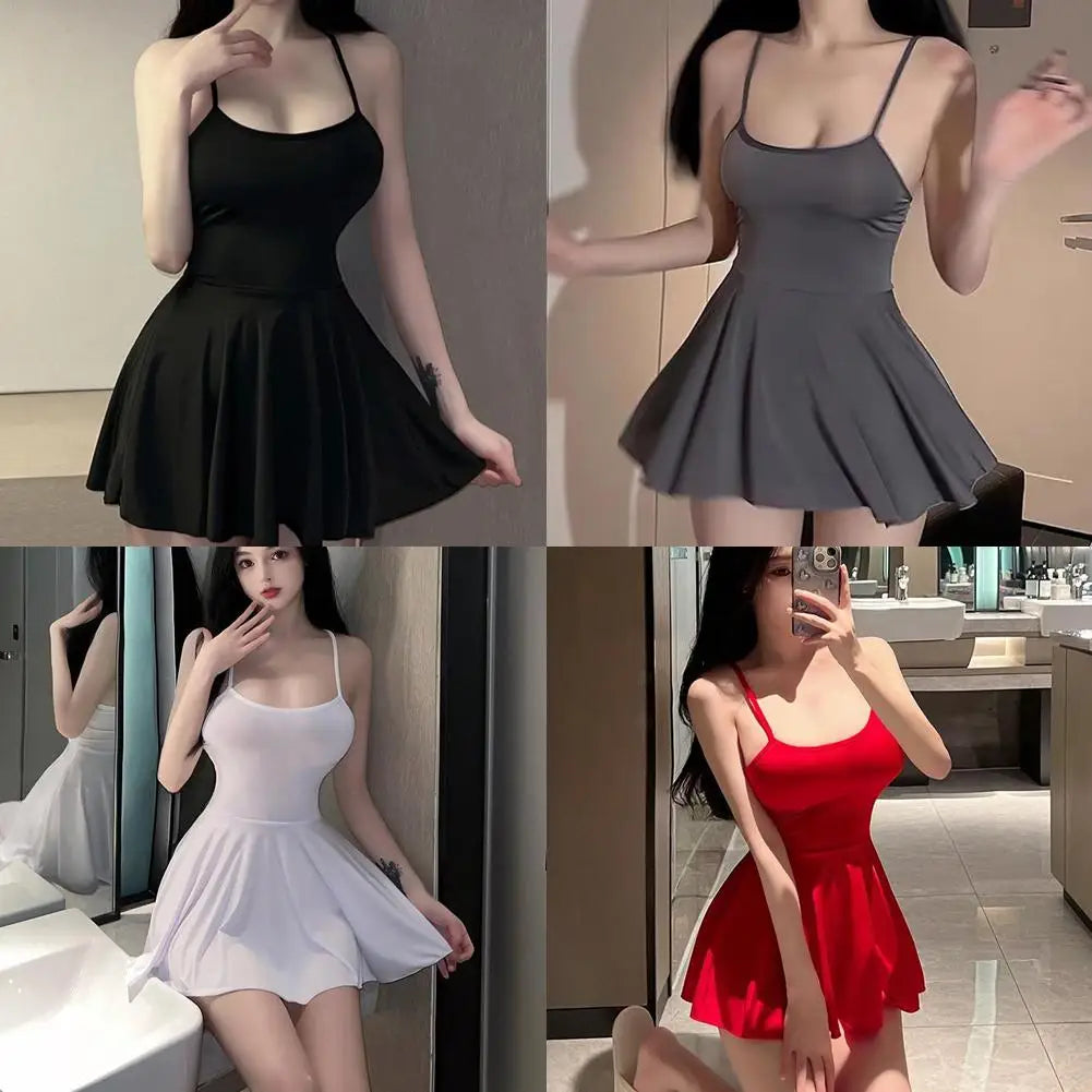 Pleated Backless Mini Dress