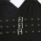 Lace-Up Backless Crop Top