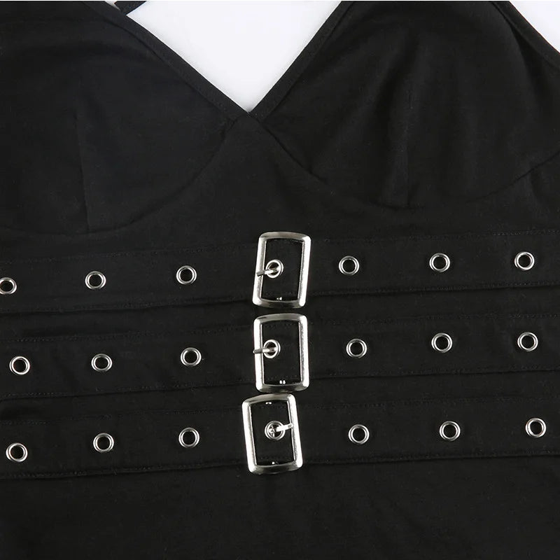 Lace-Up Backless Crop Top