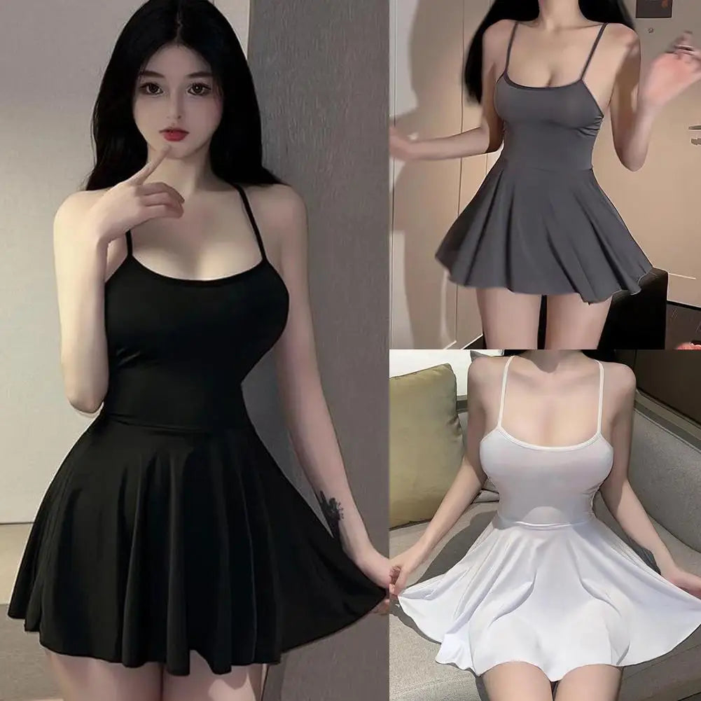 Pleated Backless Mini Dress