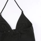 Lace-Up Backless Crop Top