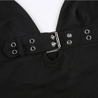 Lace-Up Backless Crop Top