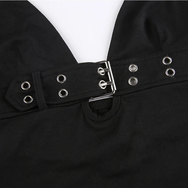 Lace-Up Backless Crop Top