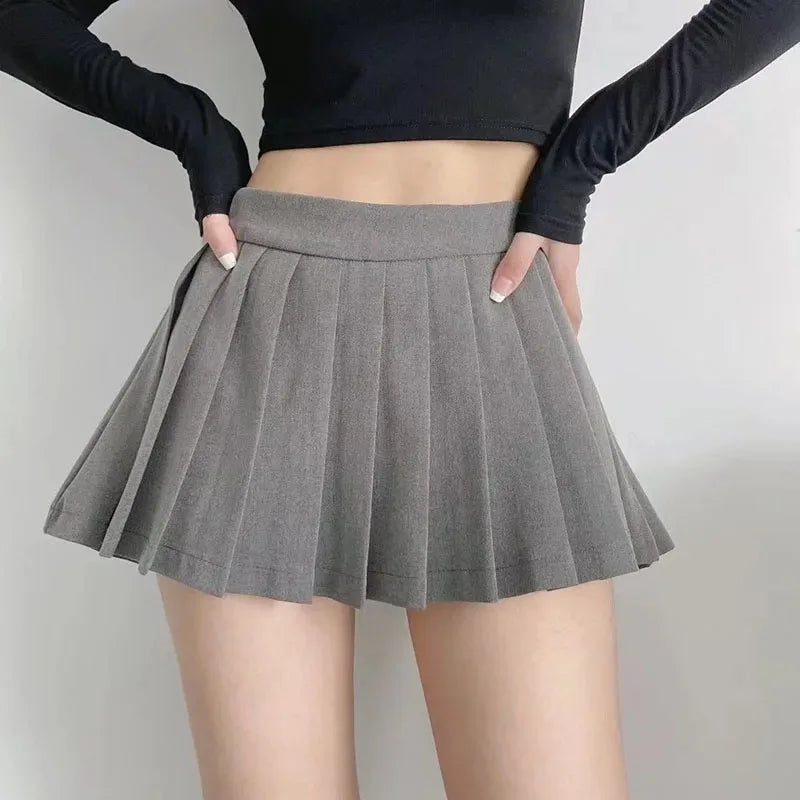 High Waist Pleated Mini Skirt