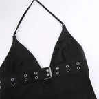 Lace-Up Backless Crop Top