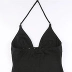 Lace-Up Backless Crop Top