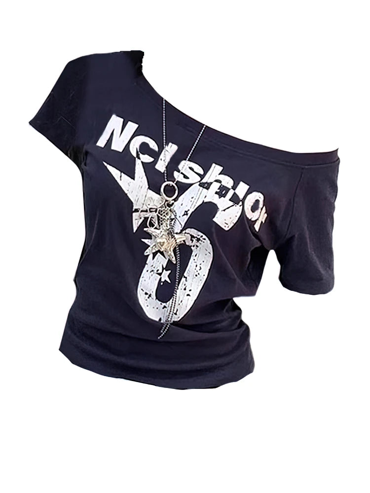 Off-Shoulder Cropped T-Shirt Top