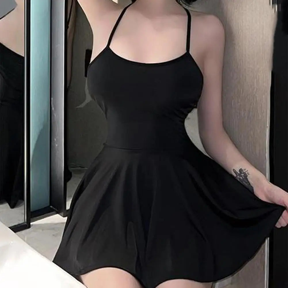 Pleated Backless Mini Dress
