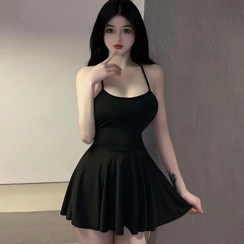 Pleated Backless Mini Dress
