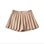 High Waist Pleated Mini Skirt
