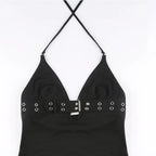 Lace-Up Backless Crop Top
