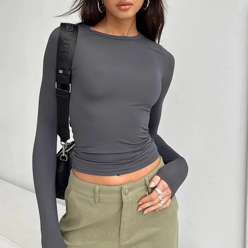 Slim Fit Long Sleeve T-Shirt Top