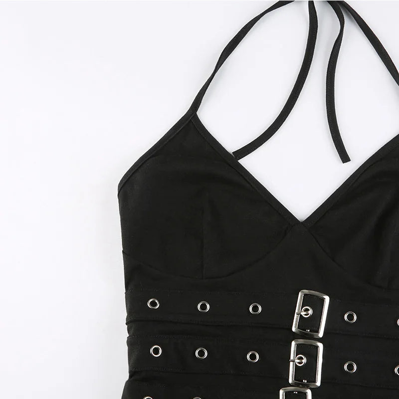 Lace-Up Backless Crop Top