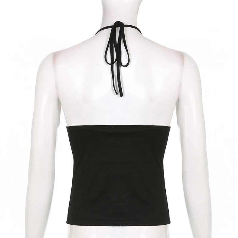 Lace-Up Backless Crop Top