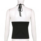Lace-Up Backless Crop Top