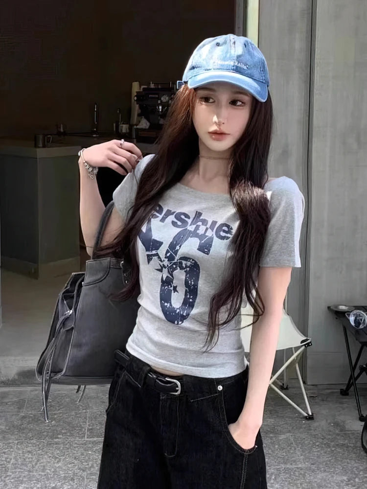 Off-Shoulder Cropped T-Shirt Top