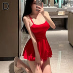 Pleated Backless Mini Dress