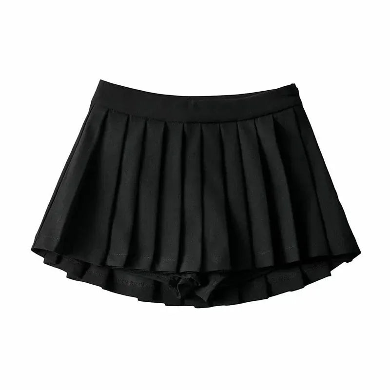 High Waist Pleated Mini Skirt