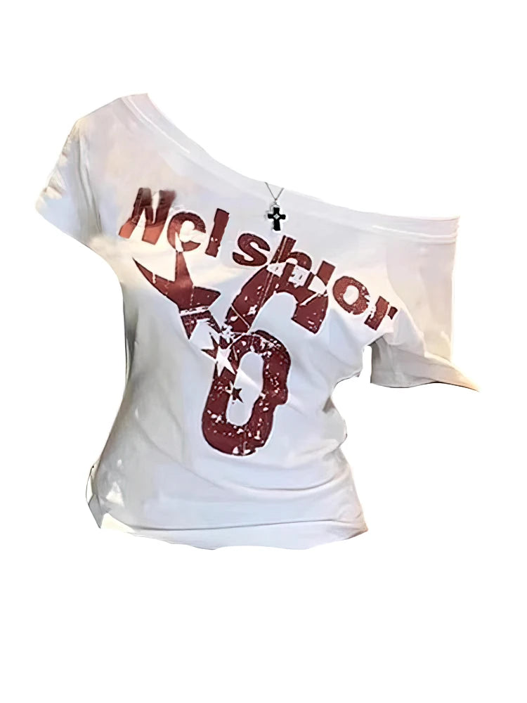 Off-Shoulder Cropped T-Shirt Top