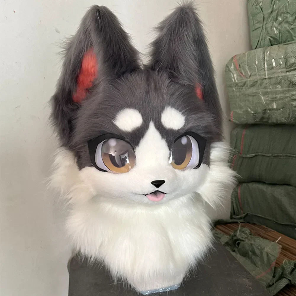 In Stock Fursuits head cheap animal head costume cat furry head kemono cute dog head costume role-playing costume