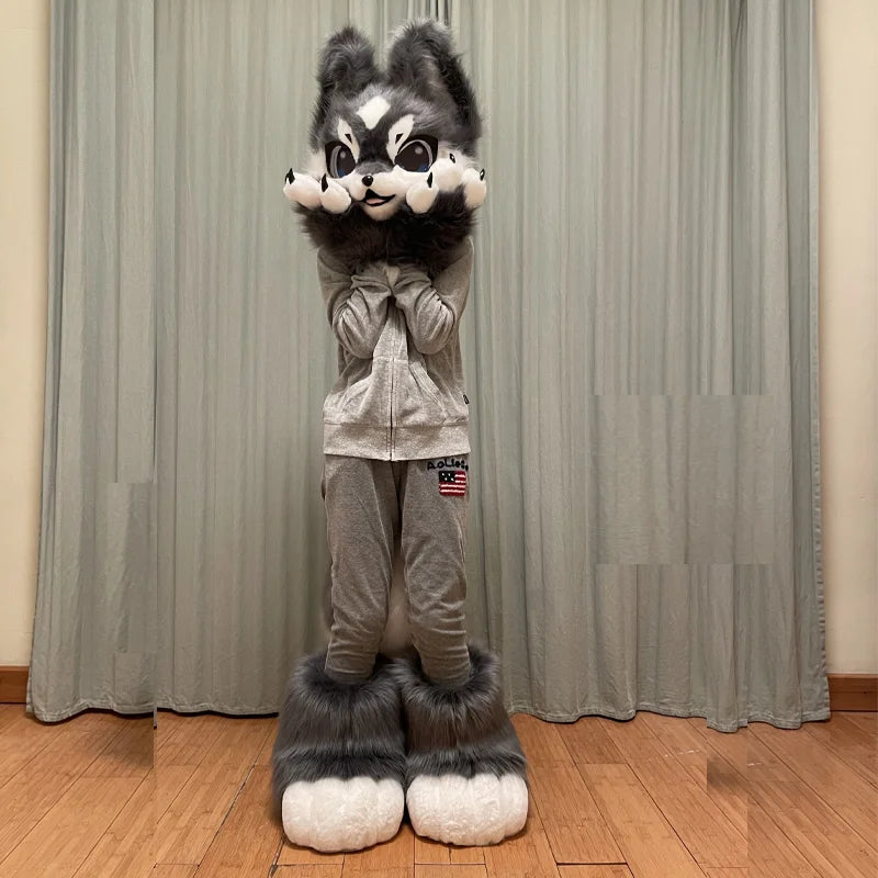 In Stock Fursuits head cheap animal head costume cat furry head kemono cute dog head costume role-playing costume