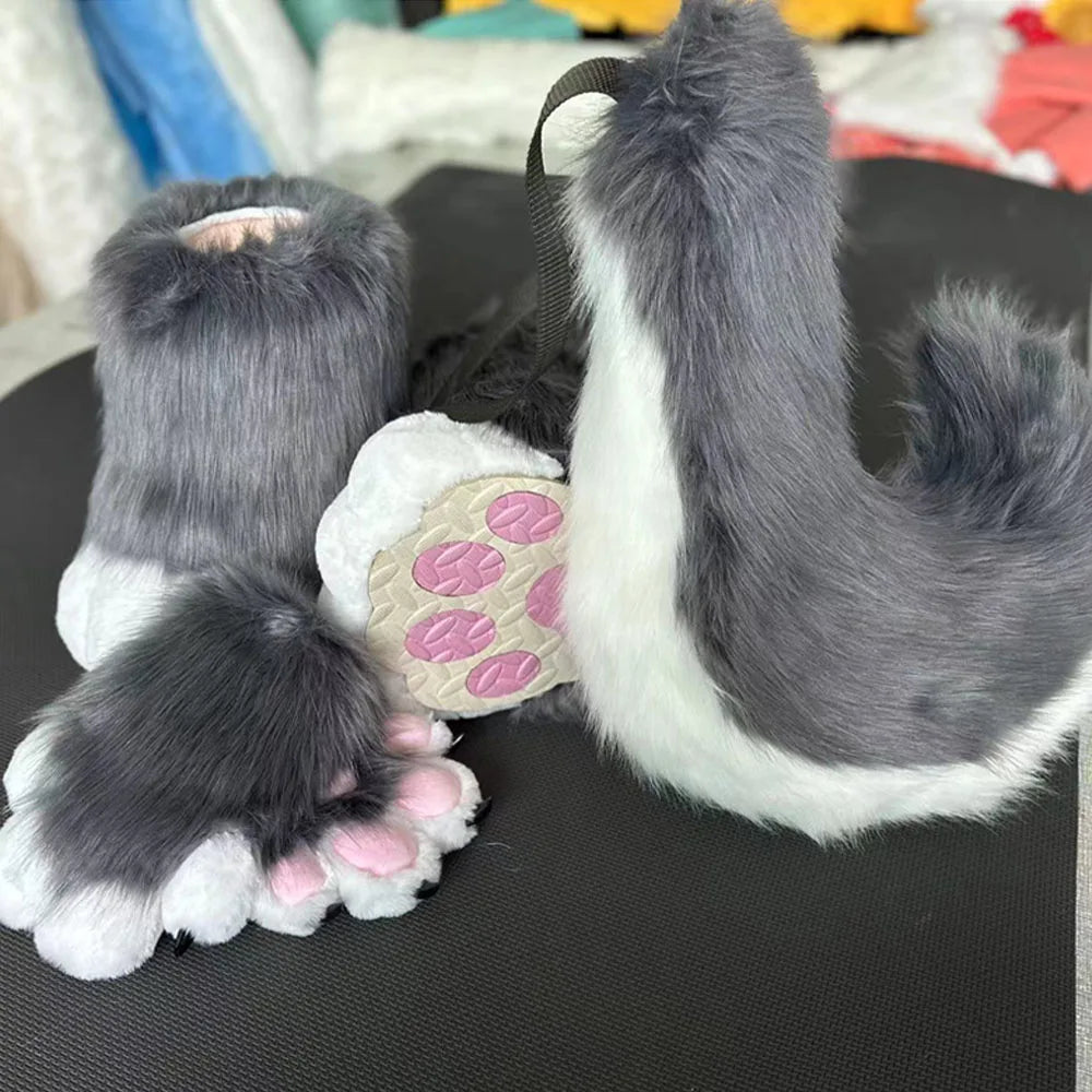 In Stock Fursuits head cheap animal head costume cat furry head kemono cute dog head costume role-playing costume