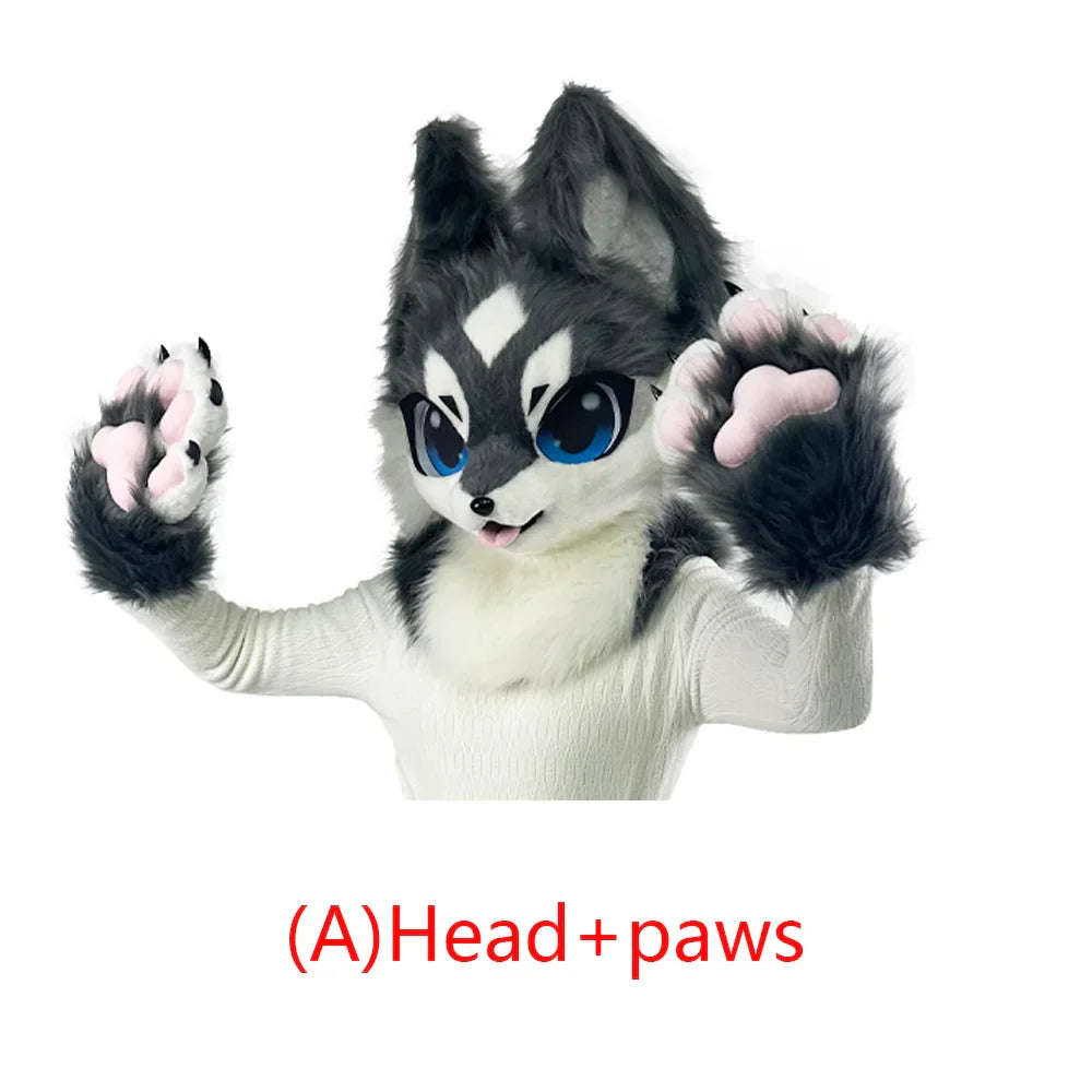 In Stock Fursuits head cheap animal head costume cat furry head kemono cute dog head costume role-playing costume
