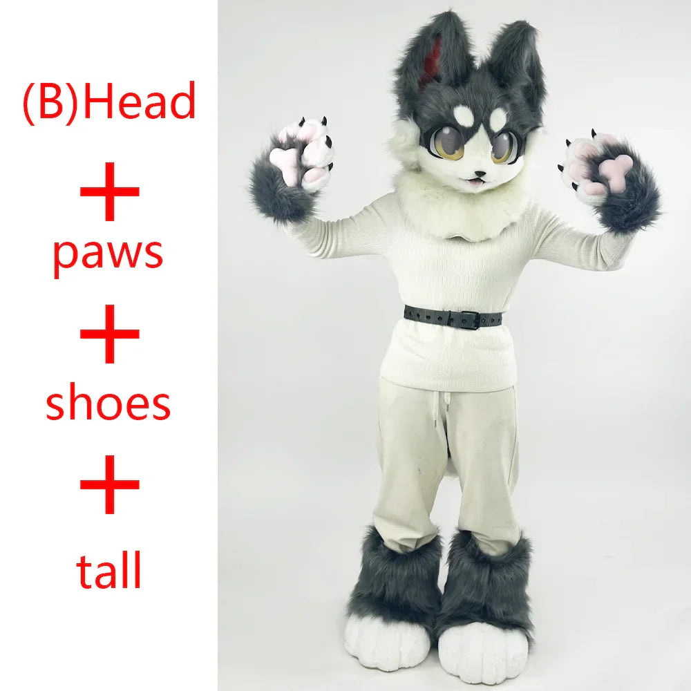 In Stock Fursuits head cheap animal head costume cat furry head kemono cute dog head costume role-playing costume - Set