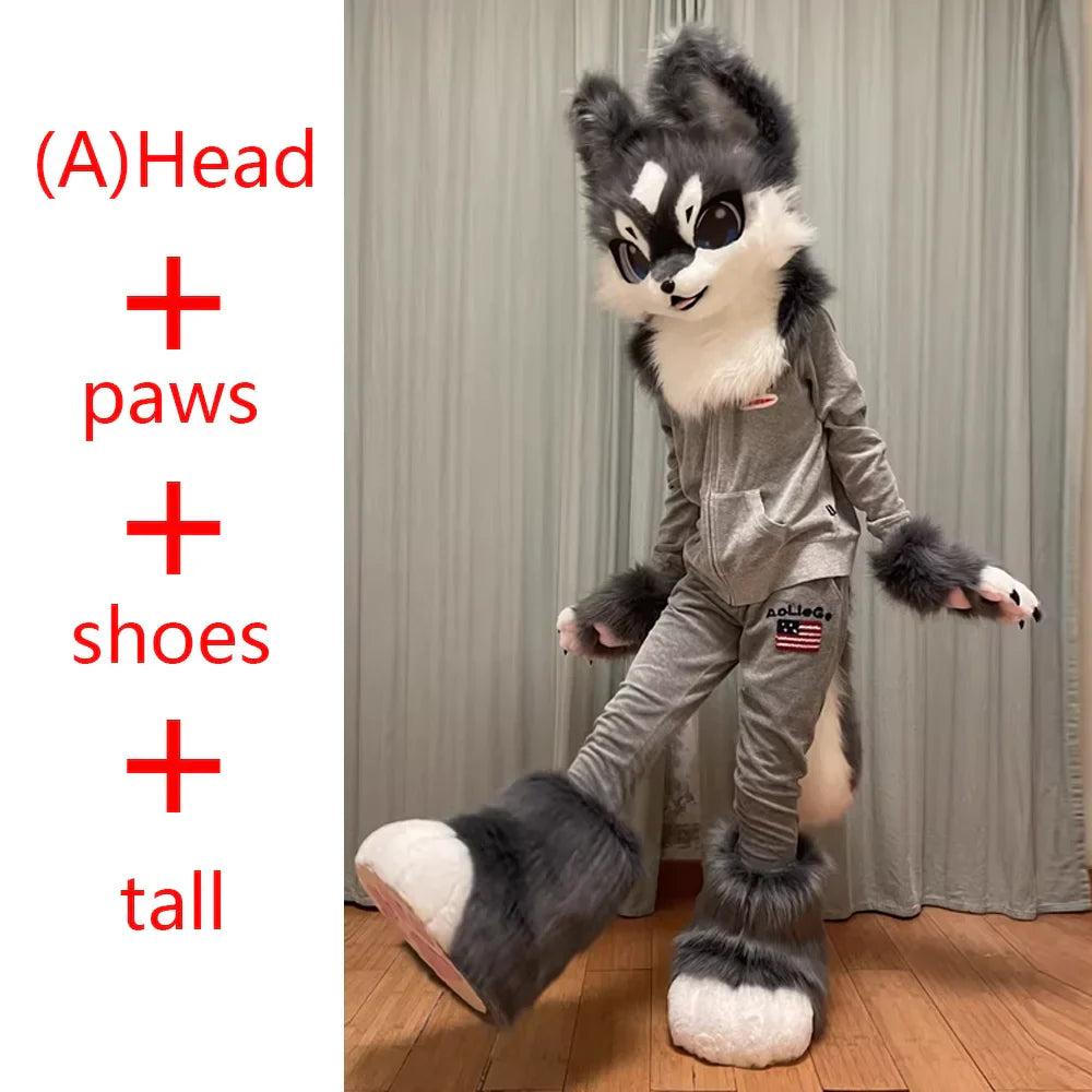 In Stock Fursuits head cheap animal head costume cat furry head kemono cute dog head costume role-playing costume - Set