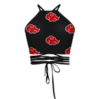 Anime Sexy Black Out Tank Top Sasuke Akatsuki Cosplay Costume Women Short Crop Top Bandage Swimsuit Beach Suit Summer