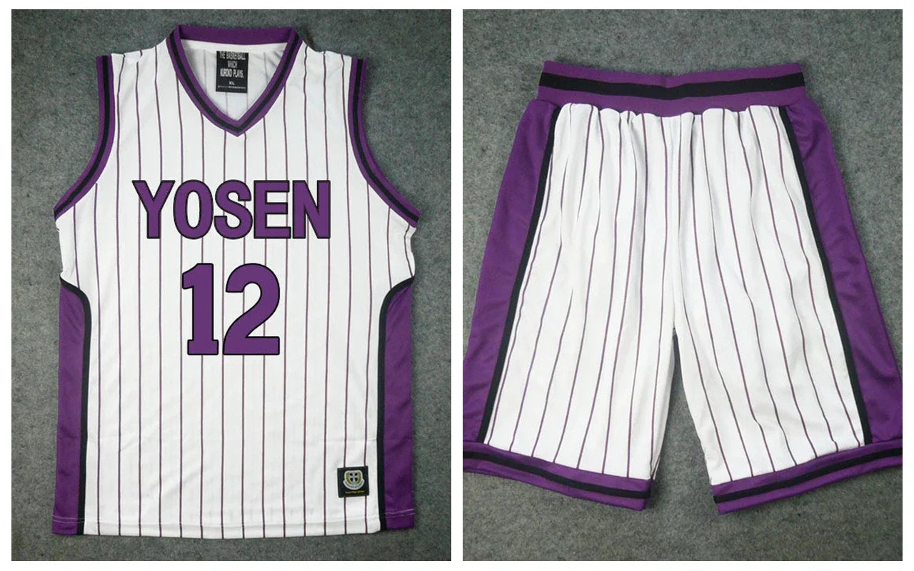 Kuroko no Basuke Anime Cosplay Yosen Basket School Uniform Murasakibara Atsushi Jersey Set 9 12 Sportswear Tshirt