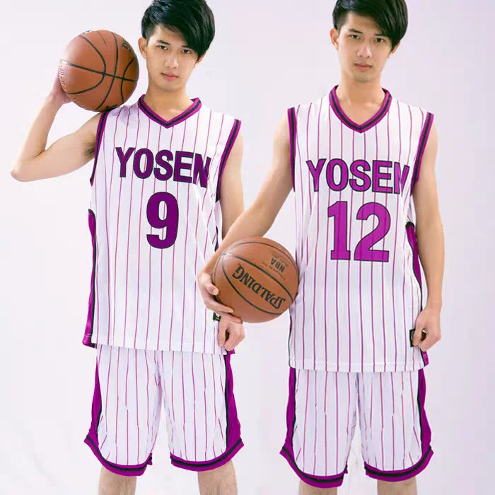 Kuroko no Basuke Anime Cosplay Yosen Basket School Uniform Murasakibara Atsushi Jersey Set 9 12 Sportswear Tshirt