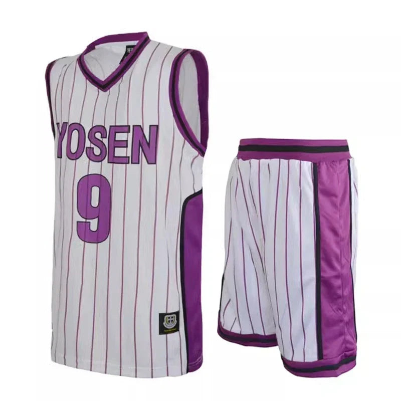 Kuroko no Basuke Anime Cosplay Yosen Basket School Uniform Murasakibara Atsushi Jersey Set 9 12 Sportswear Tshirt