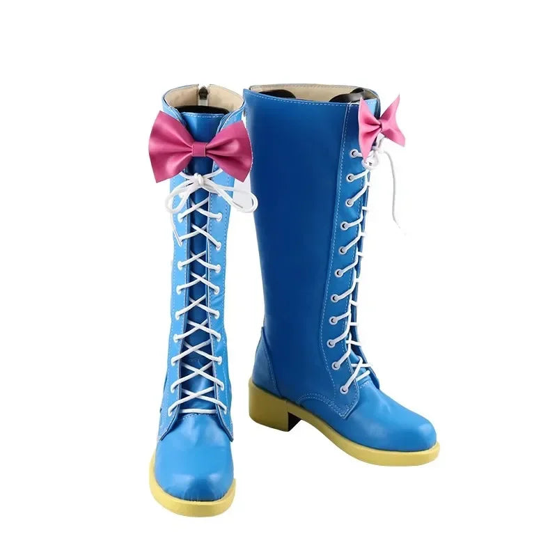 Anime Little Pony Cosplay Pinkie Pie Boots Halloween Carnival Custom Made Little Pony Ppinkie Pie Blue Shoes - Male