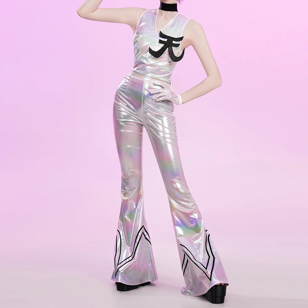 Panty Stocking Polyester Cosplay Costume Polyurethane Cosplay Costume Anime Black White Jumpsuits For Hallowmas Party