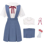 Rei Ayanami Cosplay Costume Asuka Langley Soryu Cosplay Women School Uniform Dresses Wig Hair Clips Halloween Loli