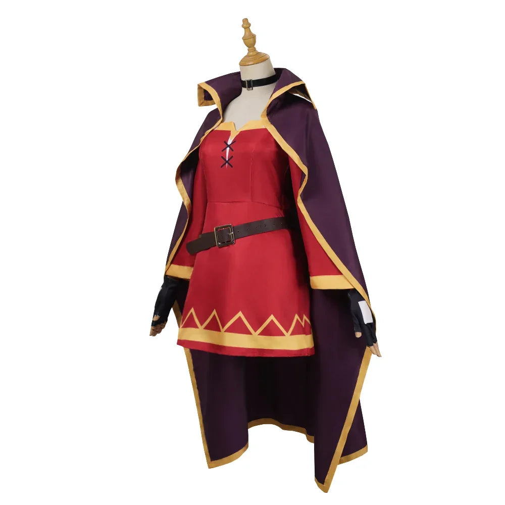 Anime Megumin Cosplay Costume Women Sorceress Dress Outfits Megumin Cos Wig Halloween Cos Costumes