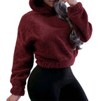 Winter Korean Fashion Bear Ears Cute Loose Hoodie Fluffy Hooded Warm Sweatshirt Long Sleeve Top Solid Pullover Clothes