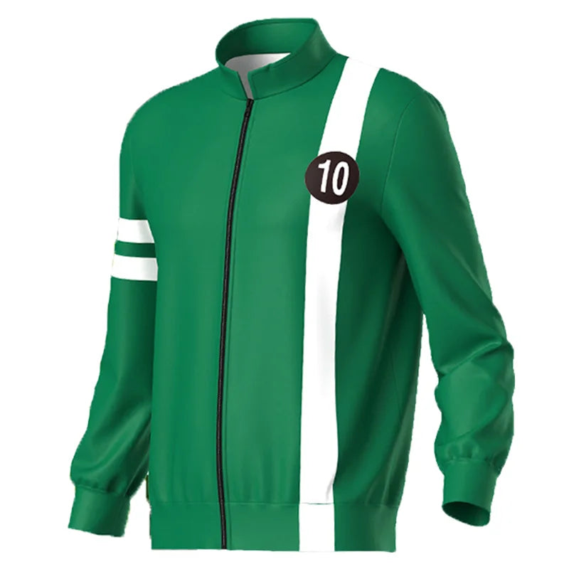 Anime Ben10 Alien Force Ben Tennyson Cosplay Unisex Sweatshirt Jacket Hoodies Zipper Coat Casual Uniforms Halloween