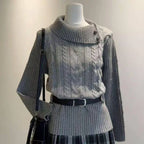 Preppy Style Sweet Knitted Sweater 2000s Aesthetic Gyaru Chic Korean Y2k Jumper Sweater Long Sleeve Coquette Knitwears