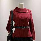 Preppy Style Sweet Knitted Sweater 2000s Aesthetic Gyaru Chic Korean Y2k Jumper Sweater Long Sleeve Coquette Knitwears