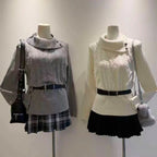 Preppy Style Sweet Knitted Sweater 2000s Aesthetic Gyaru Chic Korean Y2k Jumper Sweater Long Sleeve Coquette Knitwears