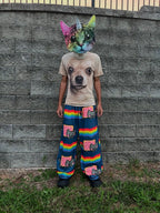 Hip Hop Cartoon Cat Pink Men Women Casual Pants Y2k Harajuku Loose Drawstring Jogging Pants Family Trousers Street