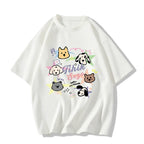 Creamy Cartoon Dog Graphic Tee - kawaii-inspired outfit in pastel colors - 78419898
