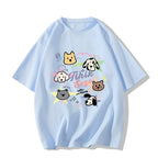 Creamy Cartoon Dog Graphic Tee - kawaii-inspired outfit in pastel colors - 62341236