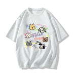 Creamy Cartoon Dog Graphic Tee - kawaii-inspired outfit in pastel colors - 69854347