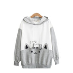 Kawaii Cat Hoodie with Fish Print & Ears - kawaii-inspired outfit in pastel colors - 75126602