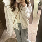 Cute Kitten-Ear Paw-Print Zip Hoodie - kawaii-inspired outfit in pastel colors - 32760588