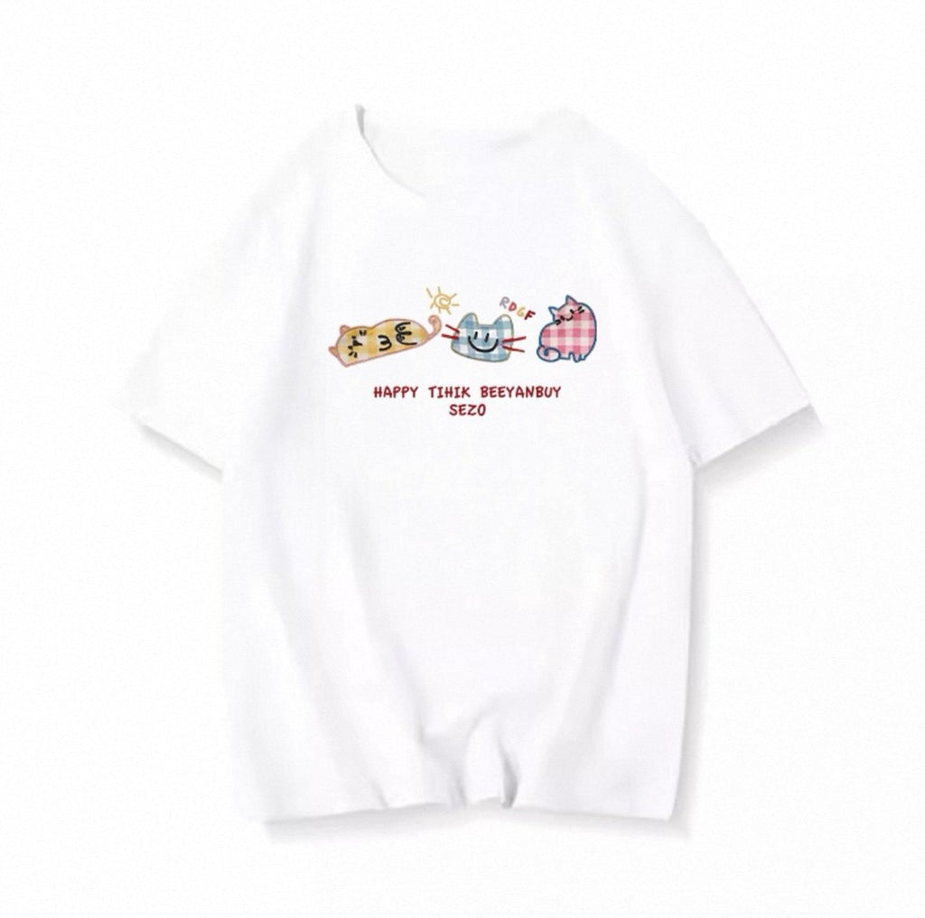 Dopamine Cartoon Cotton Summer T-Shirt - kawaii-inspired outfit in pastel colors - 75775333